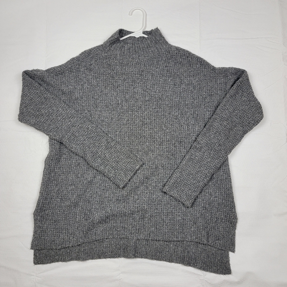 So Sweater Womens M Gray Solid Long Sleeve Stretch Knit Pullover Knitted